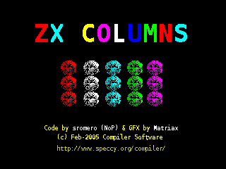 ZX Columns pantalla de carga